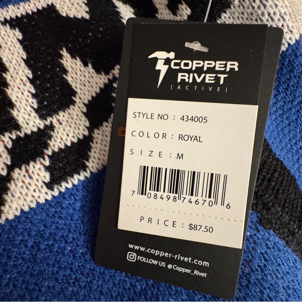 Copper Rivet Turbo Racing Zip Up Sweater Size Medium NWT & Bagged - Picture 2 of 5